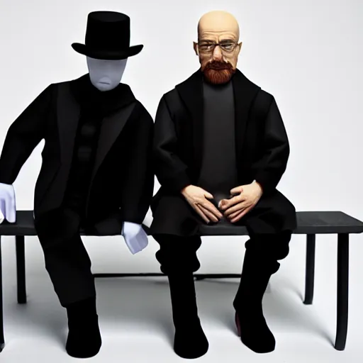 Prompt: jesse pinkmen and walter white origami, photo studio