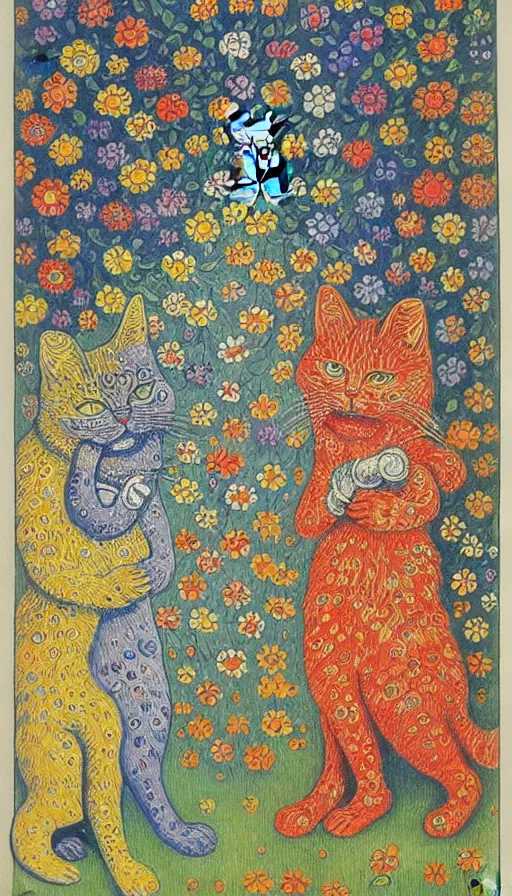 Image similar to the two complementary forces that make up all aspects and phenomena of life, by Louis Wain