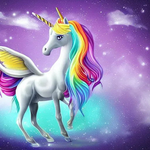 Prompt: beautiful unicorn with wings