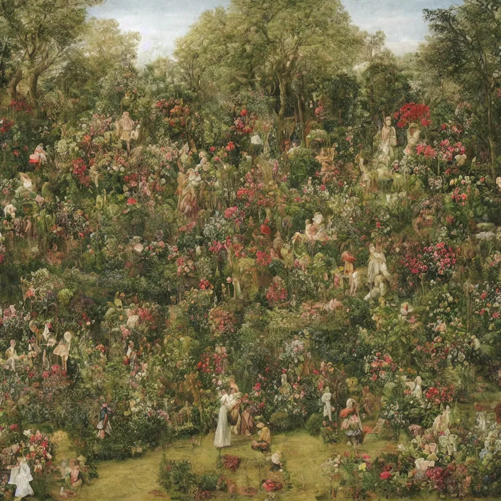 Image similar to english garden made of plaited hair