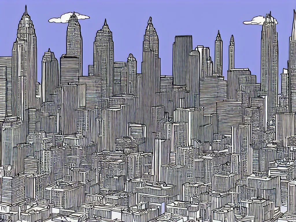 Prompt: extremely detailed illustration of the milwaukee skyline in the style of bill watterson