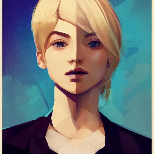 Image similar to Beautiful girl with a blond hair and blue eyes profile picture by Sachin Teng, asymmetrical, Organic Painting , Matte Painting, geometric shapes, hard edges, street art, trending on the artstation, realistic:2 by Sachin Teng:4, blur: -4