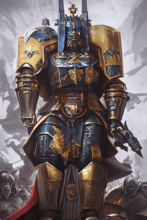 Image similar to queen portrait heros warhammer 4 0 k horus heresy fanart - the primarchs emperor by johannes helgeson animated with vfx concept artist & illustrator global illumination ray tracing hdr fanart arstation zbrush central hardmesh 8 k octane renderer comics stylized