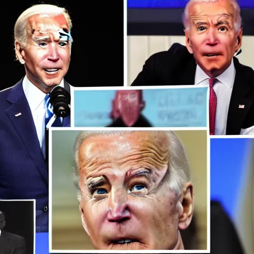 Prompt: joe biden making the creepiest face