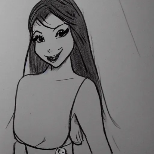 Image similar to milt kahl sketch of victoria justice with kim kardashian body as princess daisy from super mario bros