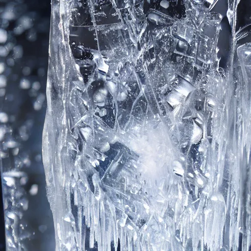 Image similar to see through clear sheet of ice sheet of ice in front of face behind ice 80mm close up