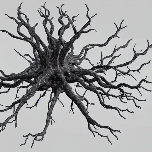 Image similar to army of neuron dendritic monster, t - pose, hyperrealistic, hyperdetailed, vray, 5 5 mm