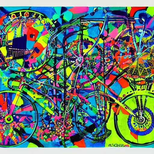 Image similar to albert hofmann bicycle day art