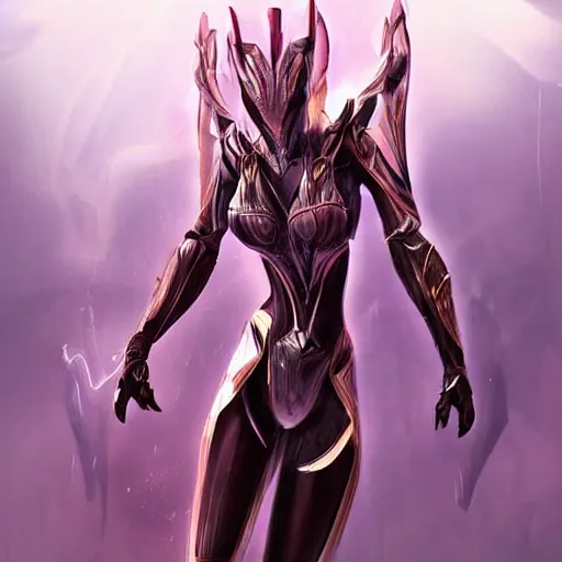 Image similar to shrunken pov from the floor, looking up, at a giant, highly detailed, exquisite and beautiful stunning female warframe, standing elegantly, unaware of your tiny existence, off-white plated armor, slick elegant design, bright Fuchsia skin, sharp claws, close full body shot, epic cinematic shot, realistic, professional digital art, high end digital art, DeviantArt, artstation, Furaffinity, 8k HD render, epic lighting, depth of field