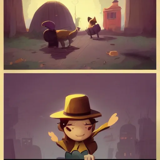 Image similar to a hat in time, funny vintage comic by greg rutkowski