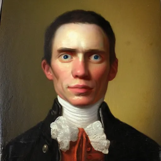 Image similar to An 18th century oil painting of Jerma985, portrait of Jerma985, grainy, realistic, very realistic, hyperrealistic, highly detailed, very detailed, extremely detailed, very neat, very epic, very cool, detailed, trending on artstation