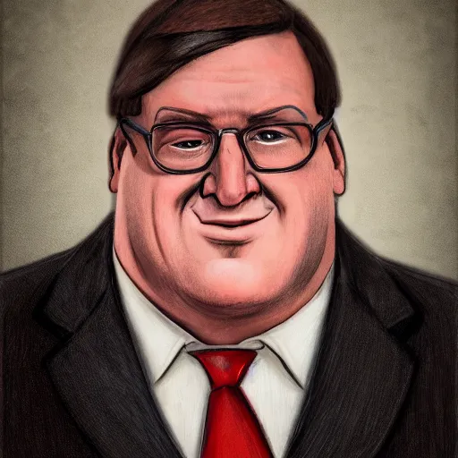 Prompt: portrait of peter griffin as a real person. photo realistic. very detailed. 4 k photograph.