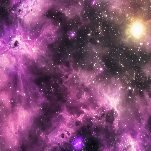 Image similar to Purple nebula, highly detailed.