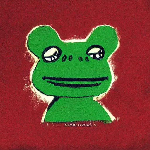 Prompt: Little Pepe the Frog