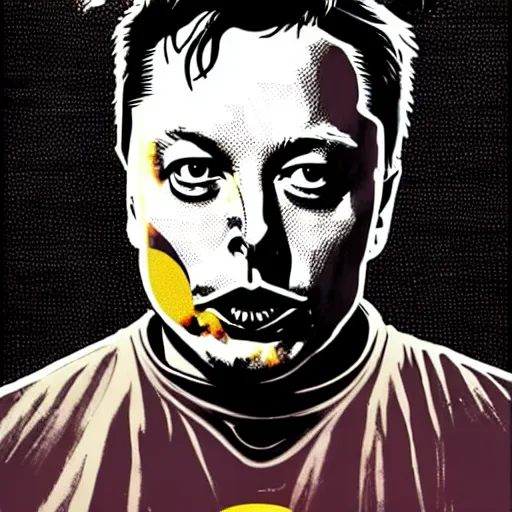 Image similar to graphic illustration, creative design, elon musk as a nun, biopunk, francis bacon, highly detailed, hunter s thompson, concept art