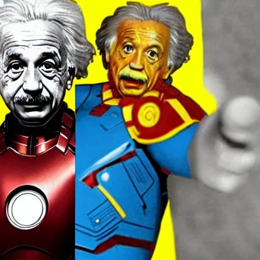 Image similar to Albert Einstein as Iron Man