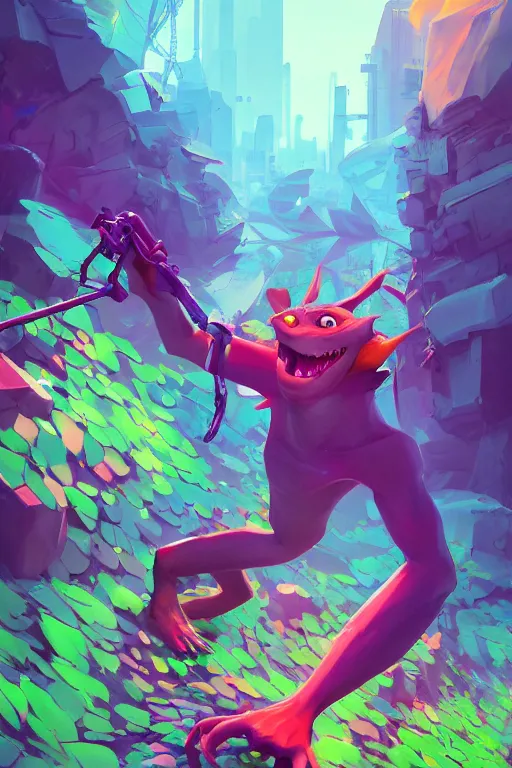 Image similar to 3 d render creature graffiti nature micro world fluo, art gta 5 cover, official fanart behance hd artstation by jesper ejsing, by rhads, makoto shinkai and lois van baarle, ilya kuvshinov, ossdraws