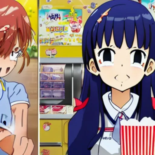 Image similar to Komi Shouko anime ordering a Happy Meal at the McDonald's front counter