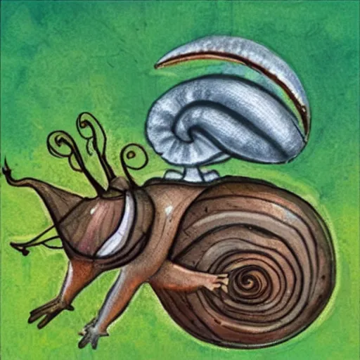 Image similar to a snail rider