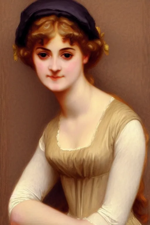 Image similar to jane austen blondie, painting by rossetti bouguereau, detailed art, artstation