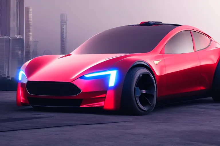 Image similar to cyberpunk tesla cybertruck concept inspired sports car, futuristic look, highly detailed body, very expensive, photorealistic camera shot, bright studio setting, studio lighting, crisp quality and light reflections, unreal engine 5 quality render