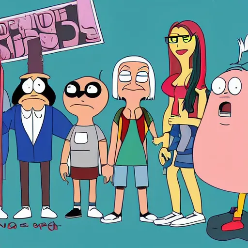 Prompt: regular show in bobs burger