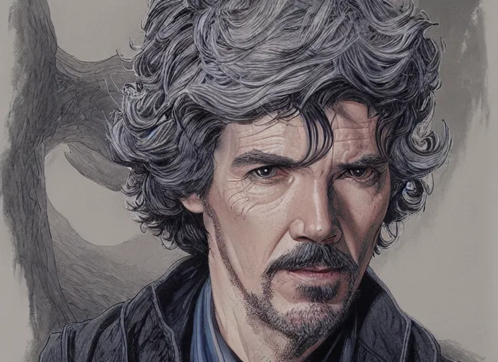 Image similar to a highly detailed [ doctor who ] portrait of stephen strange, james gurney, james jean