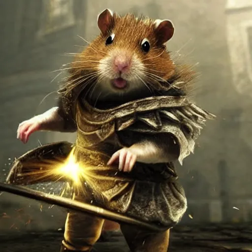 Image similar to a hamster in the video game Dark Souls