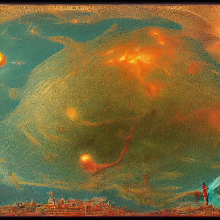 Prompt: agharta, land of advanced races, hollow earth infographic, illustrations, vibrant colours, dynamic lighting, digital art, fantastically beautiful, illustration, trending on artstation, art by albrecht durer, cornelis bisschop, johfra bosschart, 8 k resolution