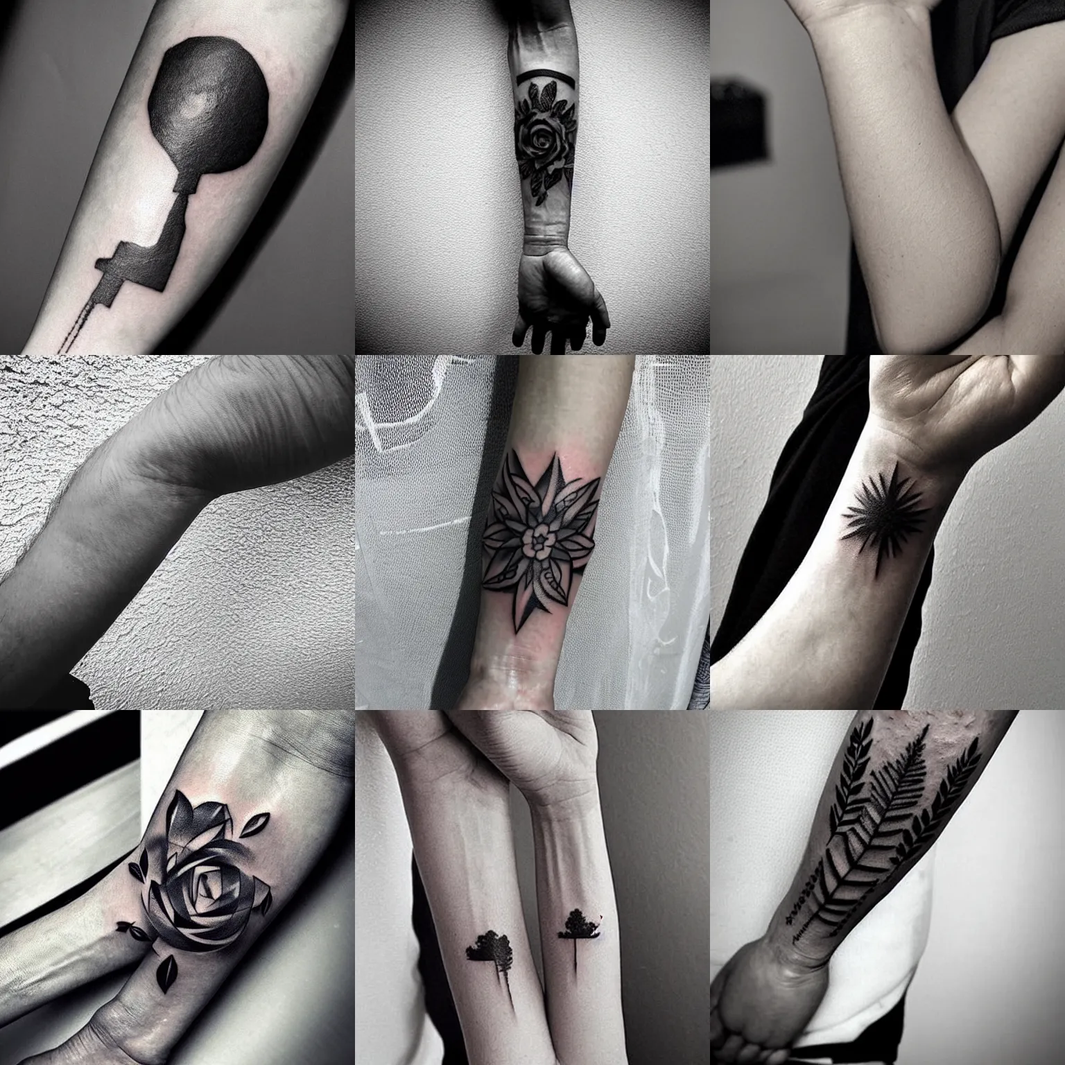 Prompt: black tattoo, arm, minimalist!