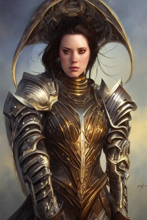 Image similar to angelawhite as a realistic fantasy knight, closeup portrait art by donato giancola and greg rutkowski, digital art, trending on artstation, symmetry!!