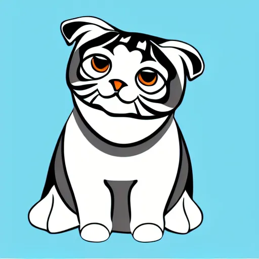 Prompt: scottish fold vector shape, high detailed