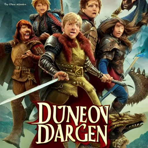 Prompt: movie poster for the dungeons & dragons movie
