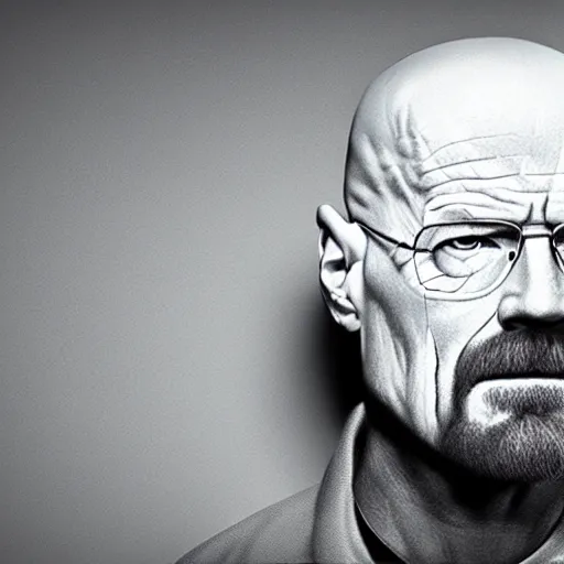 Image similar to walter white as a pile of white flour, photoreal, natural lighting