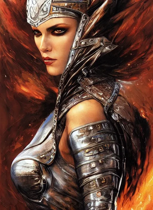 Prompt: a concept art painting of an female thief assassin wearing medieval brown leather armor with piercing beautiful eyes art by karol bak and mark brooks and argerm, centered