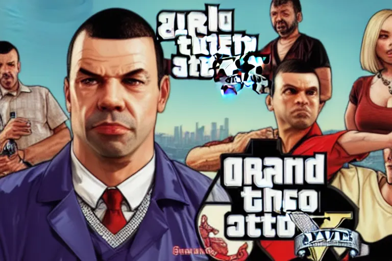 Image similar to andrew tate on a gta v loading screen