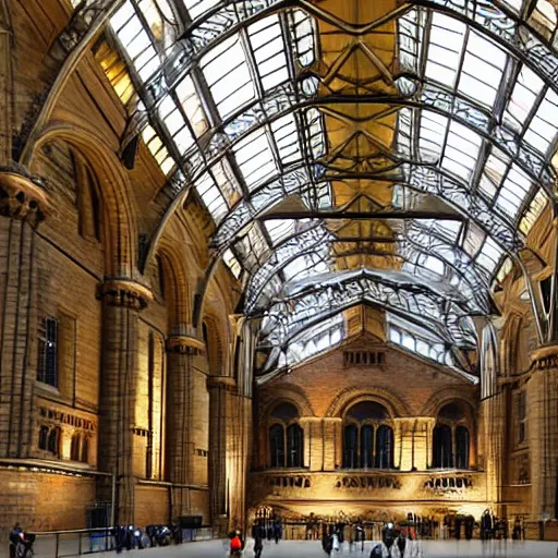 Image similar to natural history museum london hintze hall with sir richard owen showing skeleton of moa dinornis bird