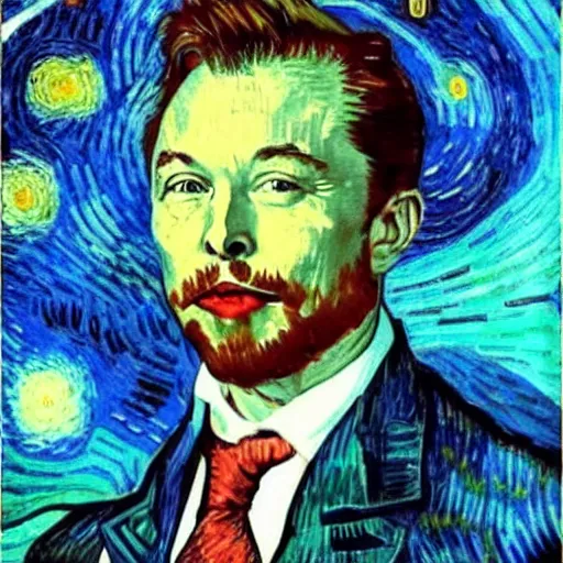 Prompt: elon musk by van gogh