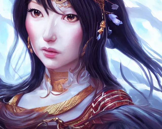 Prompt: a stunning portrait of Mari Illustrious Makinami as an ancient greek priestess, digital art by Ross Tran and Angel Ganev, highly detailed, trending on artstationhq