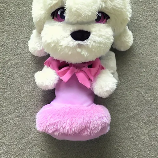 Prompt: cute fumo plush of a poodlegirl, anime girl