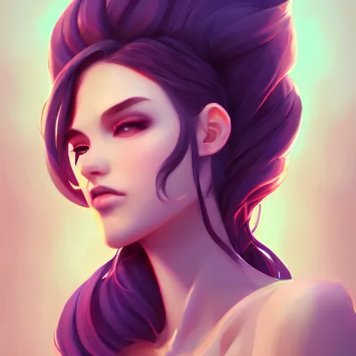 Image similar to a portrait of a beautiful model, art by lois van baarle and loish and ross tran and rossdraws and sam yang and samdoesarts and artgerm and saruei, digital art, highly detailed, intricate, sharp focus, Trending on Artstation HQ, deviantart, unreal engine 5, 4K UHD image