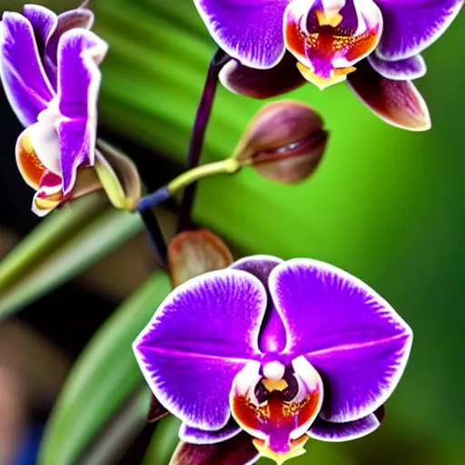 Prompt: close UP of a hybrid orchids