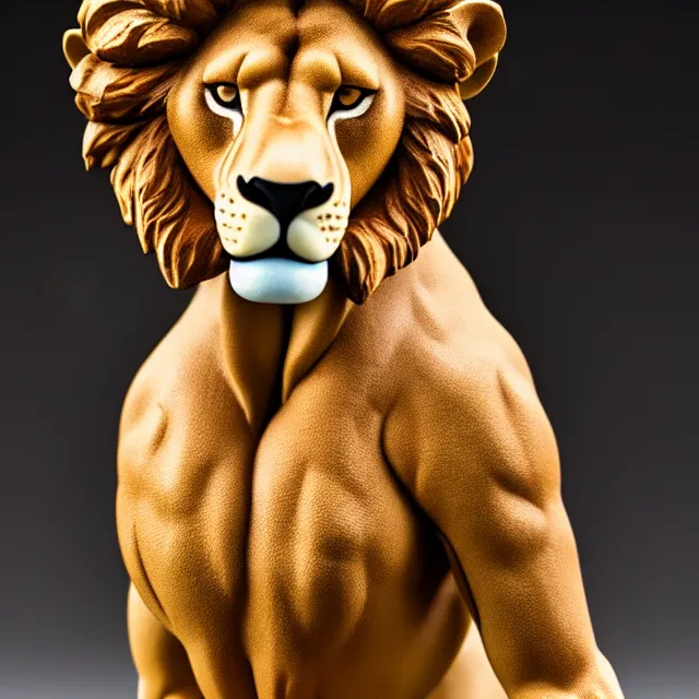 Image similar to A breyer figurine of a lion, toy photography