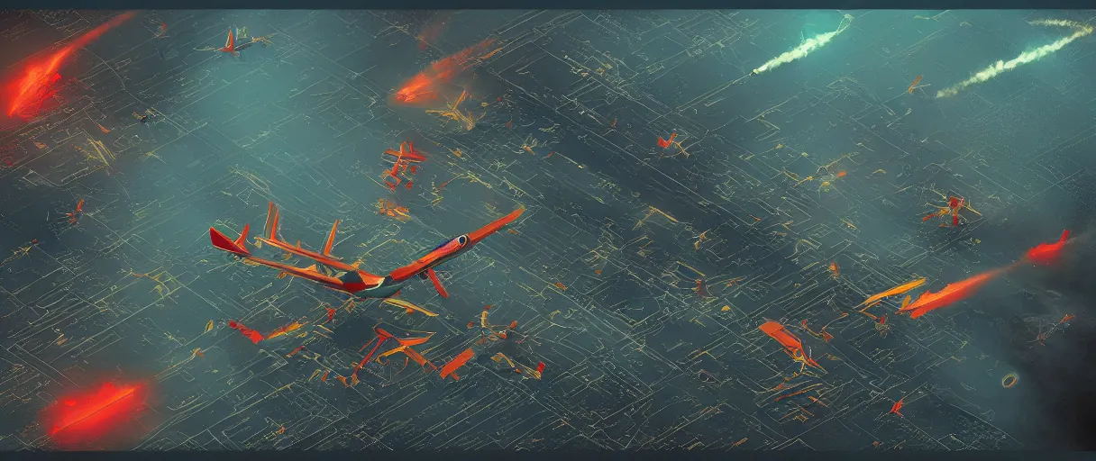 Prompt: air traffic controller in hell, digital art, trending on artstation