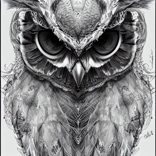 Prompt: the portrait of the absurdly beautiful, graceful, elegant, sophisticated, realistic owl, an ultrafine hyperdetailed illustration by kim jung gi, irakli nadar, intricate linework, bright colors, octopath traveler, final fantasy, unreal engine highly rendered, global illumination, radiant light, detailed and intricate environment