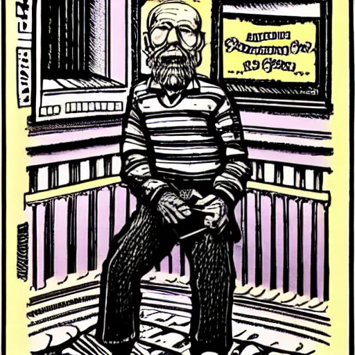 Prompt: a man by robert crumb