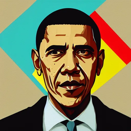 Image similar to Barak Obama profile picture by Sachin Teng, asymmetrical, Organic Painting , Matte Painting, geometric shapes, hard edges, graffiti, street art:2 by Sachin Teng:4