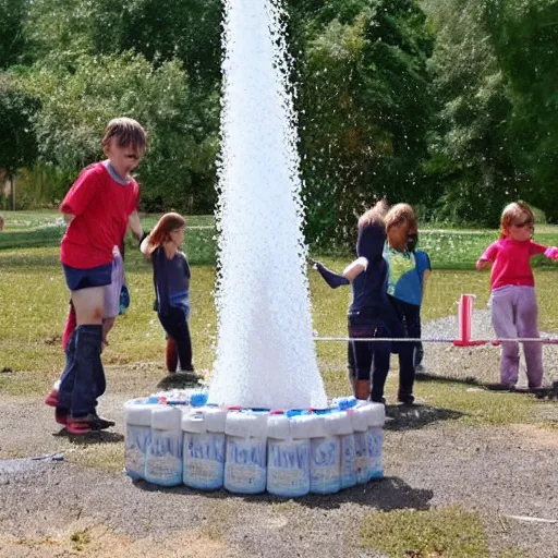 Image similar to a giant diet coke and mentos eruption with fizzy cola