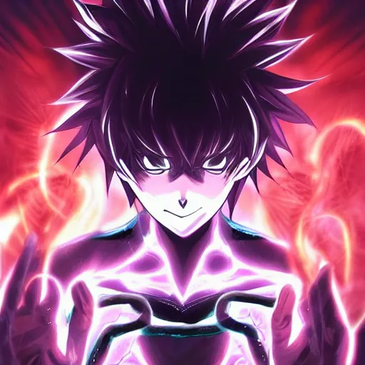 Image similar to a powerful psychic man emitting psychic powers, anime, detailed anime, hyper detailed anime, deathnote anime style, detailed, highly detailed, aesthetic!, artstation, tumblr,