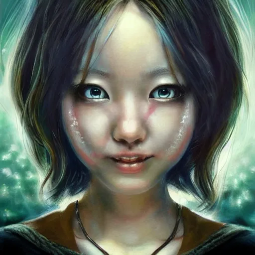 Prompt: realistic portrait beautiful painting of Sora Aoi mutate into a Alien in Thing film. Horror, created by Thomas Kinkade.